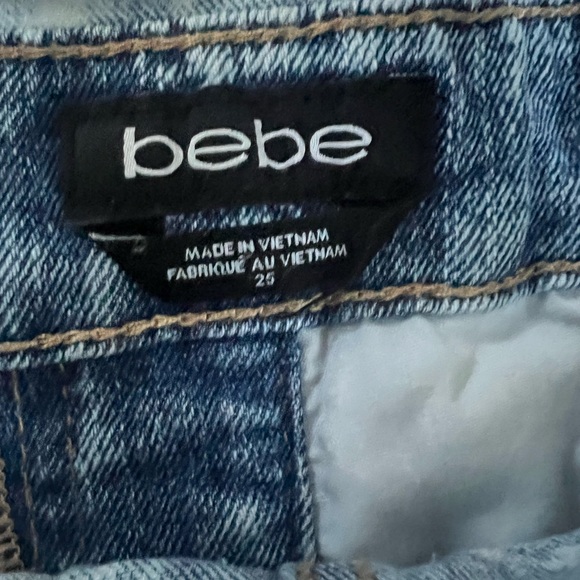 Bebe Distressed Suspender Shorts - Picture 6 of 8